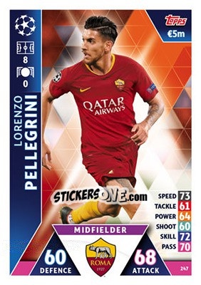 Cromo Luca Pellegrini - UEFA Champions League 2018-2019. Match Attax - Topps