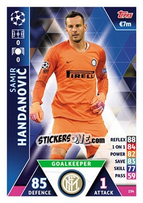 Sticker Samir Handanovic - UEFA Champions League 2018-2019. Match Attax n. 254 - Topps
