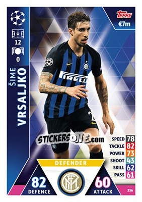 Sticker Šime Vrsaljko - UEFA Champions League 2018-2019. Match Attax n. 256 - Topps