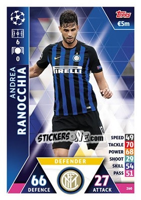 Cromo Andrea Ranocchia - UEFA Champions League 2018-2019. Match Attax - Topps