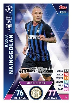 Sticker Radja Nainggolan - UEFA Champions League 2018-2019. Match Attax n. 261 - Topps