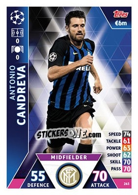 Sticker Antonio Candreva - UEFA Champions League 2018-2019. Match Attax - Topps