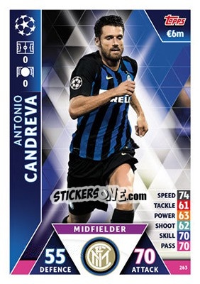 Sticker Antonio Candreva - UEFA Champions League 2018-2019. Match Attax n. 263 - Topps