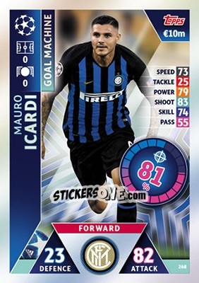 Sticker Mauro Icardi - UEFA Champions League 2018-2019. Match Attax n. 268 - Topps