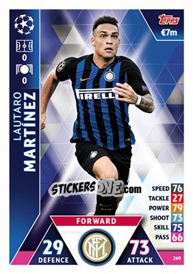 Sticker Lautaro Martínez - UEFA Champions League 2018-2019. Match Attax n. 269 - Topps