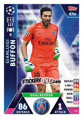 Sticker Gianluigi Buffon - UEFA Champions League 2018-2019. Match Attax n. 272 - Topps