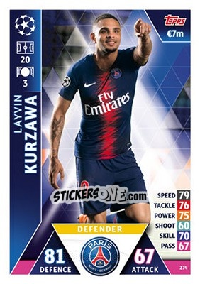 Sticker Layvin Kurzawa - UEFA Champions League 2018-2019. Match Attax n. 274 - Topps