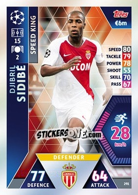 Sticker Djibril Sidibé - UEFA Champions League 2018-2019. Match Attax n. 291 - Topps