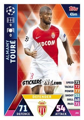 Sticker Almamy Touré - UEFA Champions League 2018-2019. Match Attax n. 295 - Topps