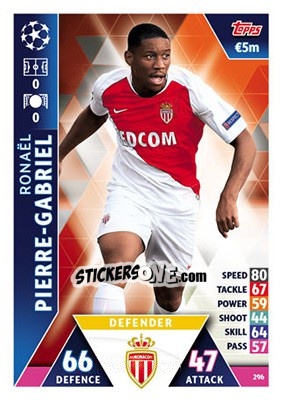 Sticker Ronaël Pierre-Gabriel - UEFA Champions League 2018-2019. Match Attax n. 296 - Topps
