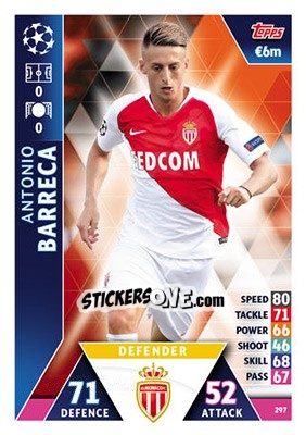 Sticker Antonio Barreca - UEFA Champions League 2018-2019. Match Attax n. 297 - Topps