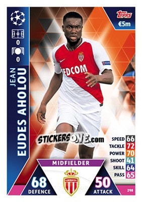 Sticker Jean-Eudes Aholou - UEFA Champions League 2018-2019. Match Attax n. 298 - Topps