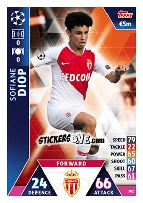 Sticker Sofiane Diop - UEFA Champions League 2018-2019. Match Attax n. 302 - Topps