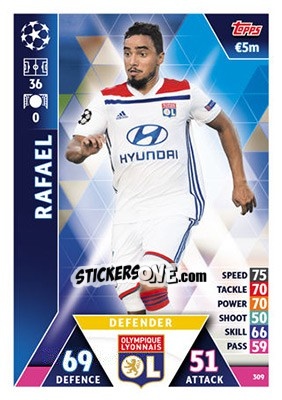 Sticker Rafael da Silva - UEFA Champions League 2018-2019. Match Attax n. 309 - Topps