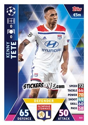 Sticker Kenny Tete - UEFA Champions League 2018-2019. Match Attax n. 313 - Topps