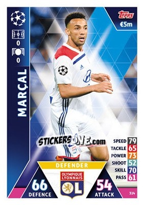 Sticker Marçal - UEFA Champions League 2018-2019. Match Attax n. 314 - Topps