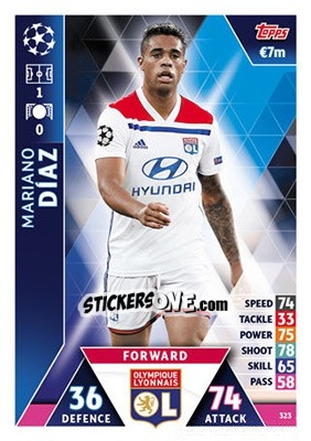 Sticker Mariano Diaz - UEFA Champions League 2018-2019. Match Attax n. 323 - Topps