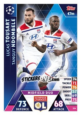 Sticker Lucas Tousart / Tanguy Ndombele - UEFA Champions League 2018-2019. Match Attax n. 324 - Topps