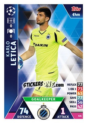 Cromo Karlo Letica - UEFA Champions League 2018-2019. Match Attax - Topps