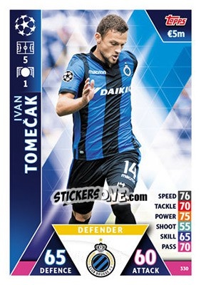 Sticker Ivan Tomecak - UEFA Champions League 2018-2019. Match Attax n. 330 - Topps