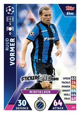Sticker Ruud Vormer - UEFA Champions League 2018-2019. Match Attax n. 335 - Topps