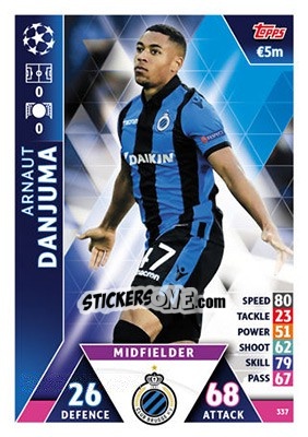 Sticker Arnaut Danjuma - UEFA Champions League 2018-2019. Match Attax n. 337 - Topps