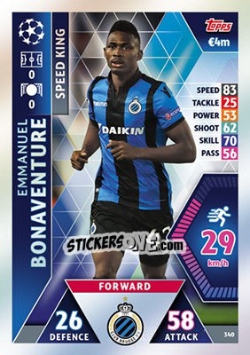 Sticker Emmanuel Bonaventure Dennis - UEFA Champions League 2018-2019. Match Attax n. 340 - Topps