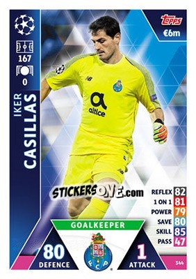 Sticker Iker Casillas - UEFA Champions League 2018-2019. Match Attax n. 344 - Topps