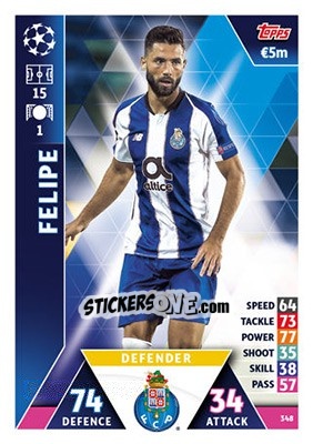 Sticker Felipe - UEFA Champions League 2018-2019. Match Attax n. 348 - Topps