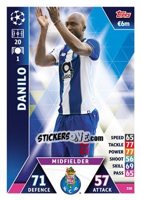 Sticker Danilo Pereira - UEFA Champions League 2018-2019. Match Attax n. 350 - Topps