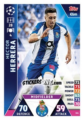 Figurina Héctor Herrera - UEFA Champions League 2018-2019. Match Attax - Topps