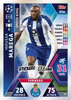 Sticker Moussa Marega - UEFA Champions League 2018-2019. Match Attax n. 357 - Topps