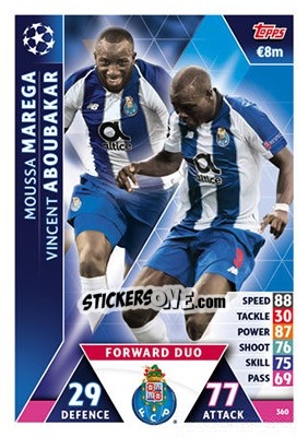 Sticker Moussa Marega / Vincent Aboubakar - UEFA Champions League 2018-2019. Match Attax n. 360 - Topps