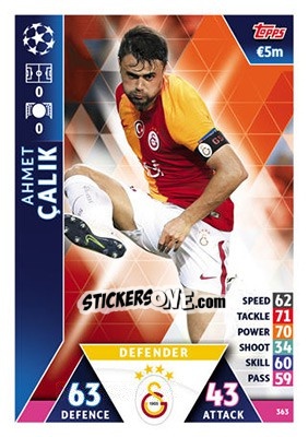 Sticker Ahmet Çalik - UEFA Champions League 2018-2019. Match Attax - Topps