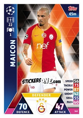 Sticker Maicon - UEFA Champions League 2018-2019. Match Attax n. 365 - Topps