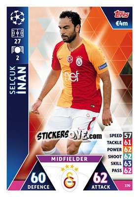 Sticker Selçuk Inan - UEFA Champions League 2018-2019. Match Attax n. 370 - Topps