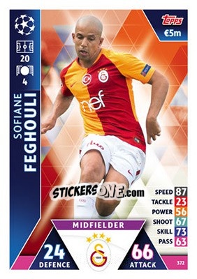 Sticker Sofiane Feghouli - UEFA Champions League 2018-2019. Match Attax n. 372 - Topps