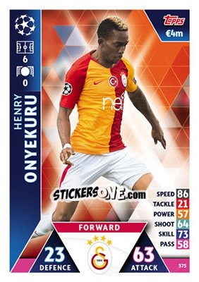 Sticker Henry Onyekuru - UEFA Champions League 2018-2019. Match Attax - Topps