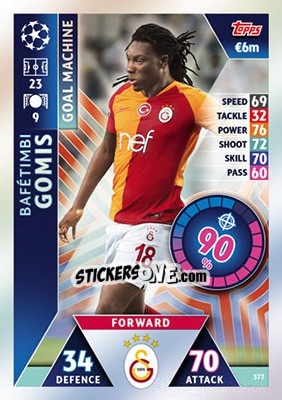 Sticker Bafetimbi Gomis - UEFA Champions League 2018-2019. Match Attax n. 377 - Topps