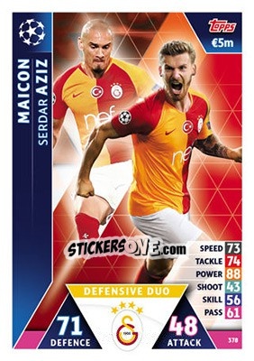 Sticker Maicon / Serdar Aziz - UEFA Champions League 2018-2019. Match Attax n. 378 - Topps