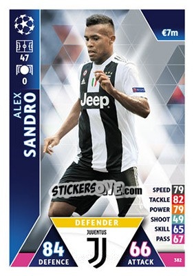 Figurina Alex Sandro - UEFA Champions League 2018-2019. Match Attax - Topps