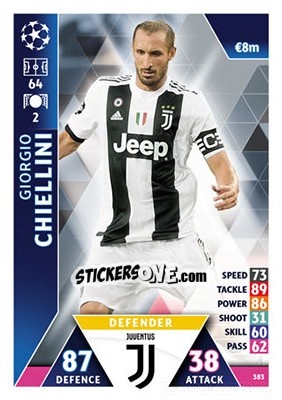 Sticker Giorgio Chiellini - UEFA Champions League 2018-2019. Match Attax - Topps