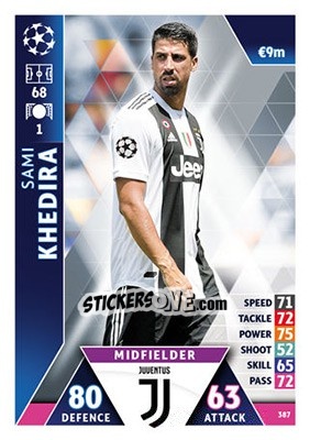 Sticker Sami Khedira - UEFA Champions League 2018-2019. Match Attax n. 387 - Topps