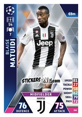 Sticker Blaise Matuidi - UEFA Champions League 2018-2019. Match Attax - Topps