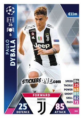 Sticker Paulo Dybala - UEFA Champions League 2018-2019. Match Attax n. 393 - Topps