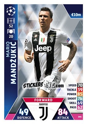 Sticker Mario Mandžukic - UEFA Champions League 2018-2019. Match Attax n. 395 - Topps