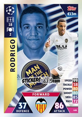 Sticker Rodrigo Moreno - UEFA Champions League 2018-2019. Match Attax n. 400 - Topps