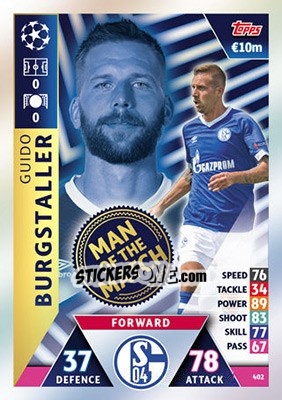 Figurina Guido Burgstaller - UEFA Champions League 2018-2019. Match Attax n. 402 - Topps