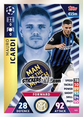 Sticker Mauro Icardi - UEFA Champions League 2018-2019. Match Attax n. 411 - Topps