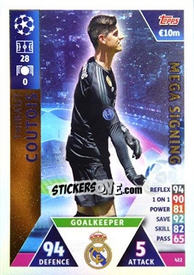 Sticker Thibaut Courtois - UEFA Champions League 2018-2019. Match Attax n. 422 - Topps
